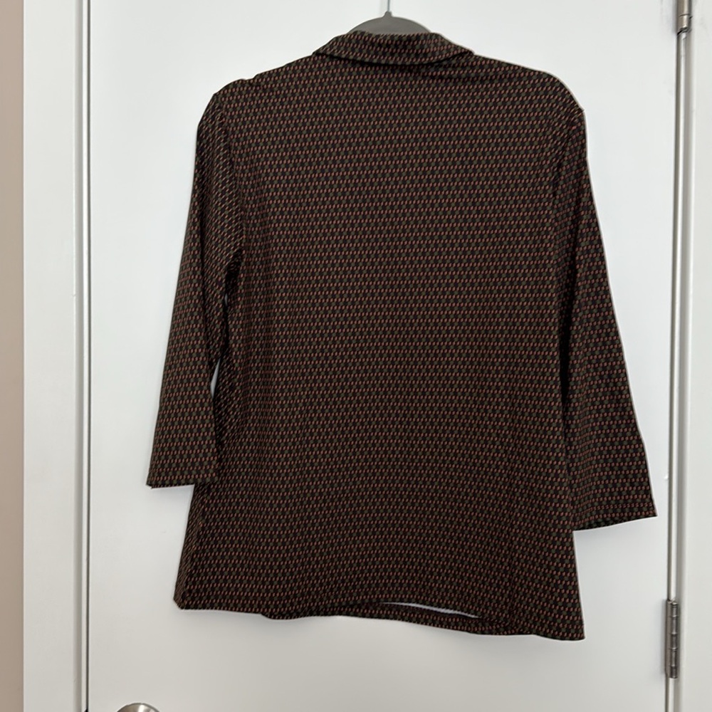 NWT J. McLaughlin Court Polo Knot Top Brown/Olive Rubiks Check Size XL - Picture 4 of 4